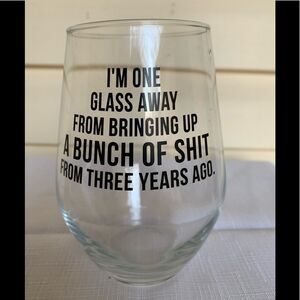 Fun 21 oz wine glass with vulgar print 😀, 5 x 4 x 2.5 in